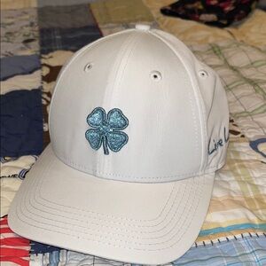 Black Clover White W/ Blue Embroidered Women's Cap OS